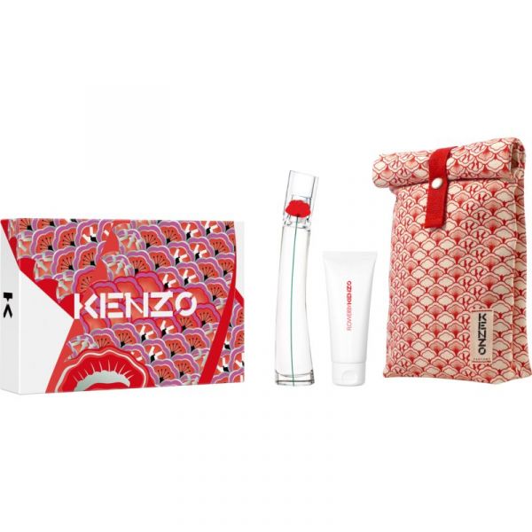 Kenzo Flower Eau de Parfum 50ml Spray + 50ml B/l + Bag Set
