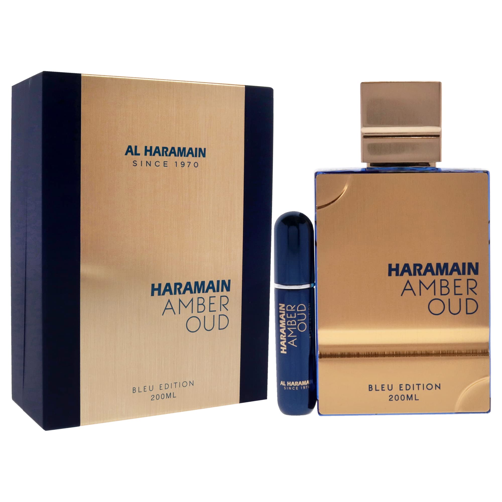 Al Haramain Amber Oud Bleu Cologne 200 ml EDP Spray with Refillable Atomizer for Men - Image 4