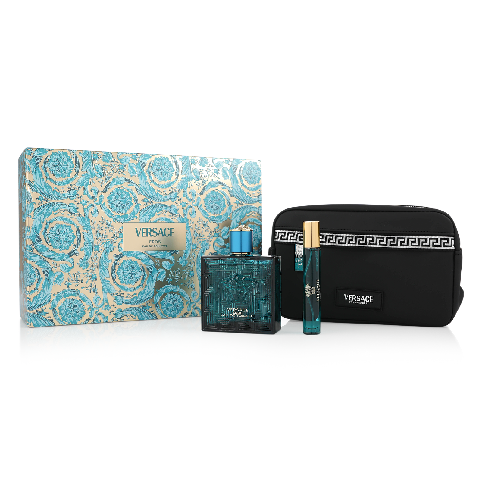 Versace Eros Eau De Toilette 100ml Spray 3 Pieces Set