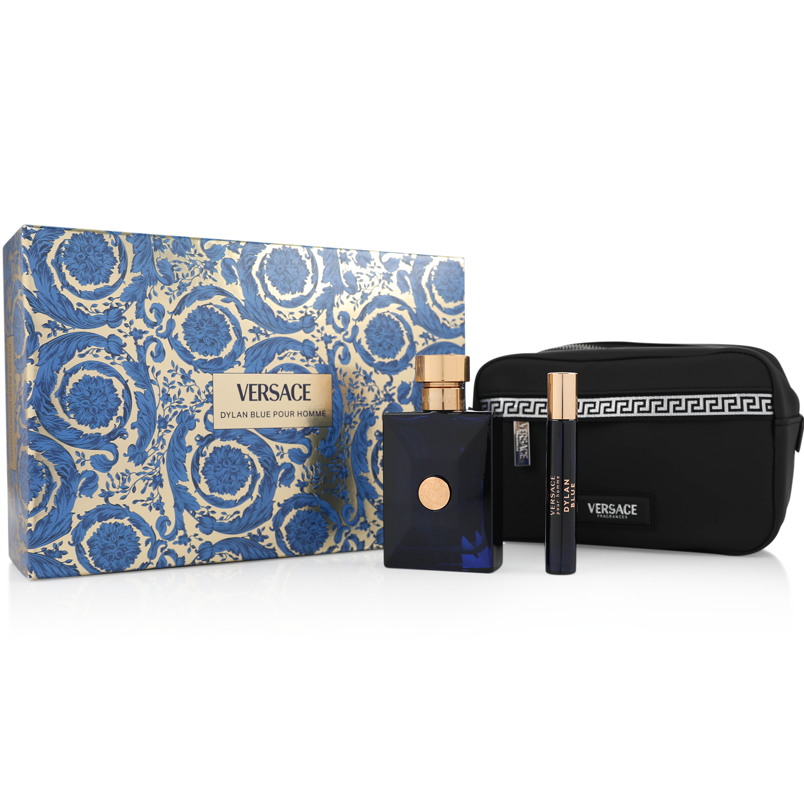 Versace Dylan Blue Eau De Toilette 100ml Spray 3 Pieces Set
