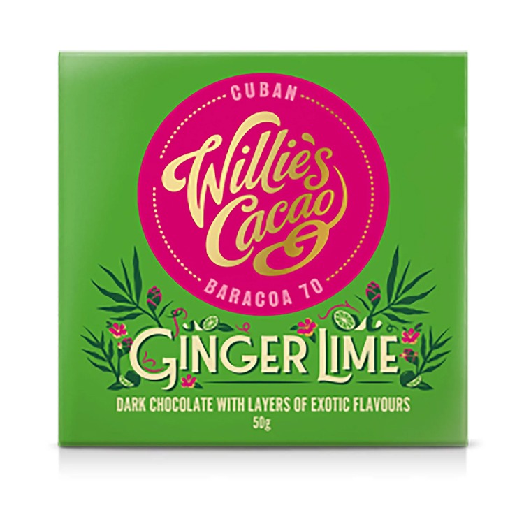 Willie's Cacao - Ginger & Lime 70% Dark Chocolate bar - 50g - Vegan - Artisan Made - Image 4